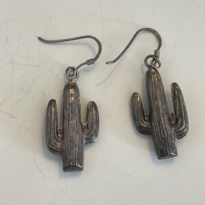 Sterling Silver Cactus Earrings